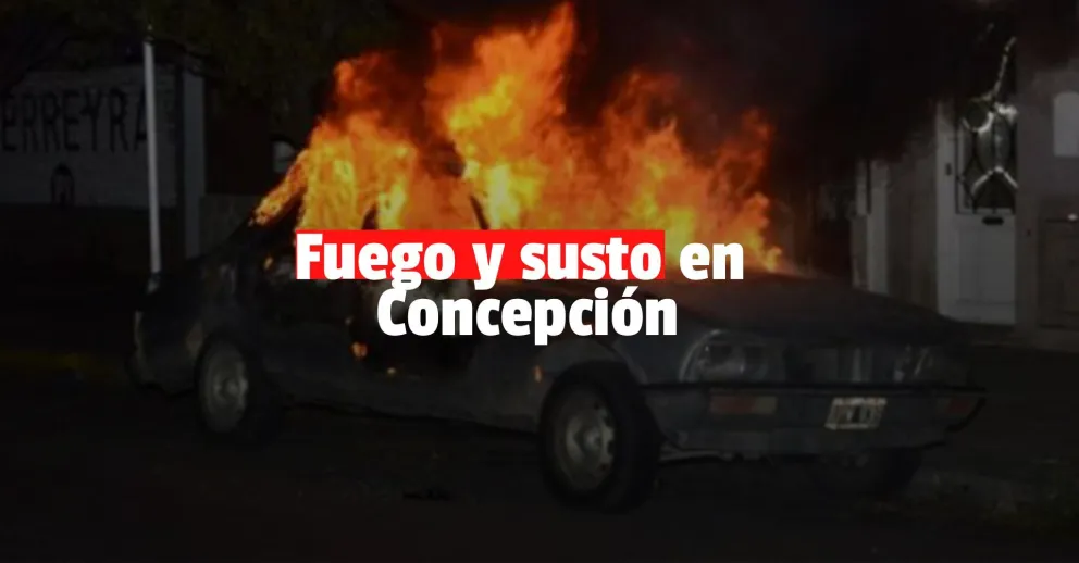 Un auto se prendió fuego y casi causa estragos en Concepción