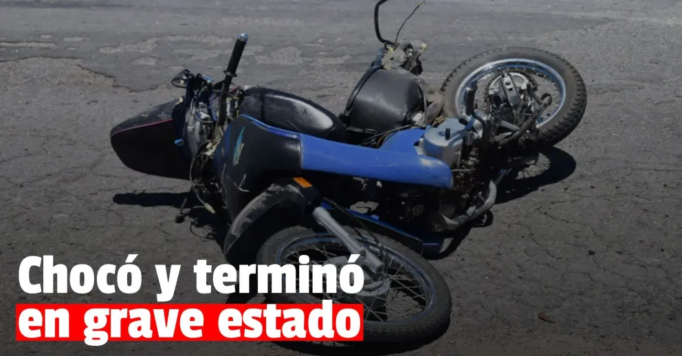 Un motociclista quedó en grave estado tras chocar con un auto