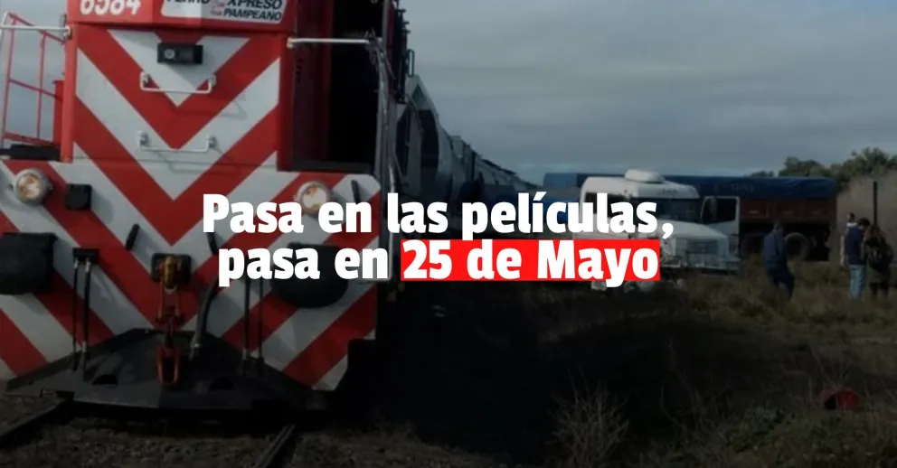 Un tren chocó a un camión en 25 de Mayo