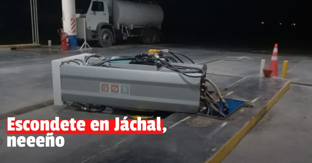 Un mendocino arrancó una bomba de nafta en Jáchal y huyó