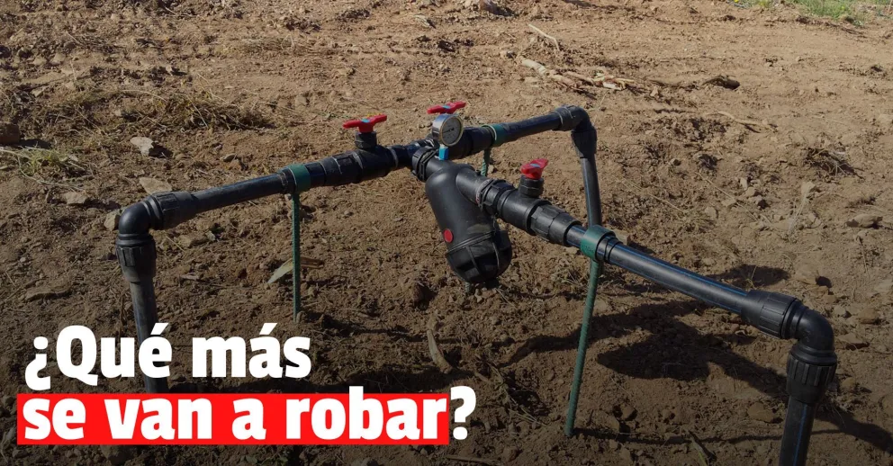 Se robó el filtro de riego por goteo de una finca y lo detuvieron
