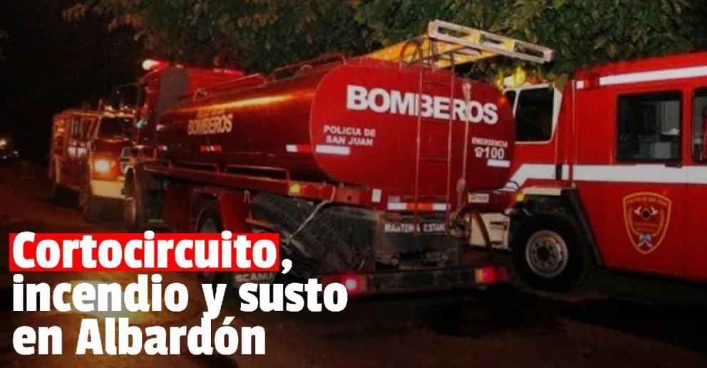Un cortocircuito generó un incendio en Albardón