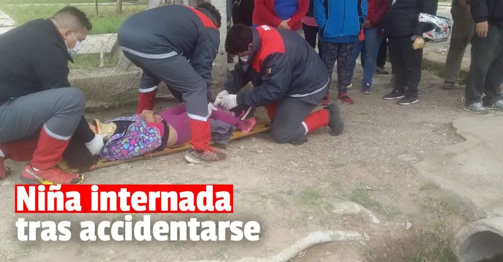 Una nena de 9 años fue hospitalizada tras accidentarse cuando viajaba en moto con su mamá