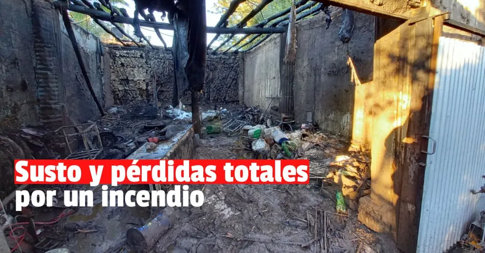 Se incendió un galpón en el Médano de Oro y las pérdidas fueron totales