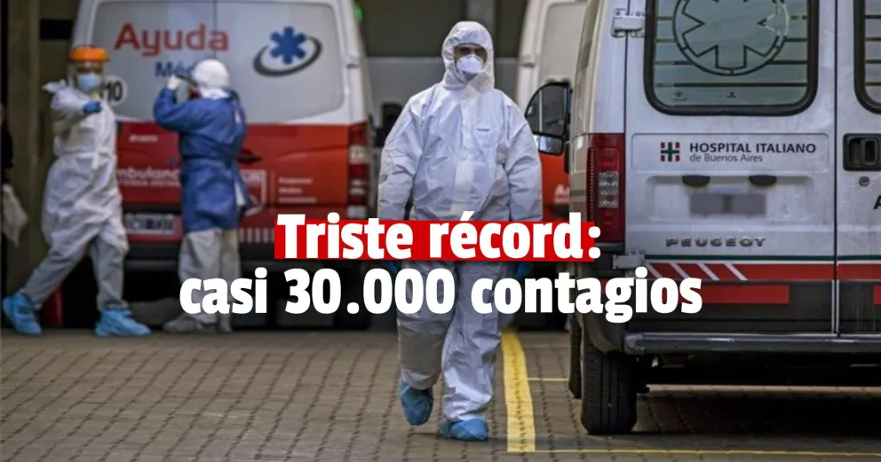 Viernes negro: se registraron 29.472 nuevos contagios en el país