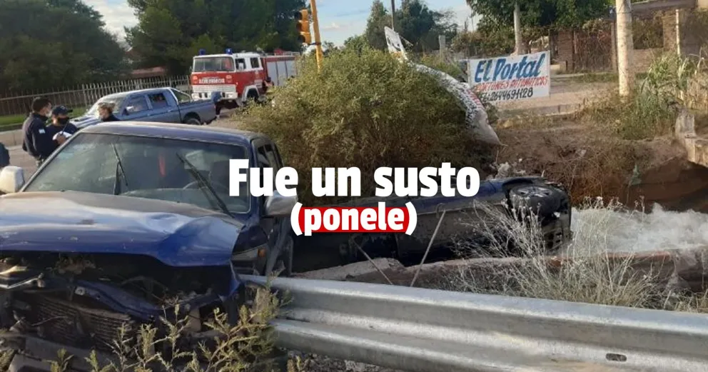 Santa Lucía: perdió el control de la camioneta e impactó contra el guardarraíl