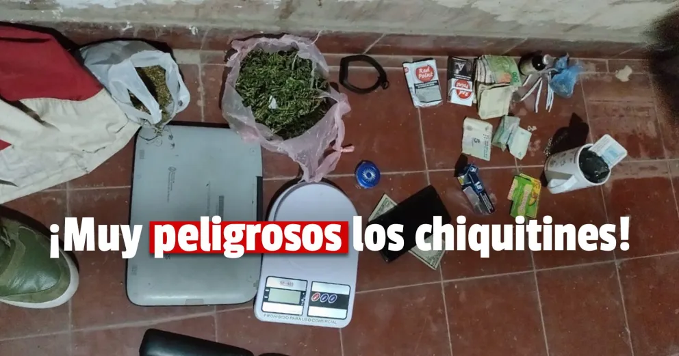 Caen tres peligrosos delincuentes: tenían armas, balas, droga, plata y elementos robados