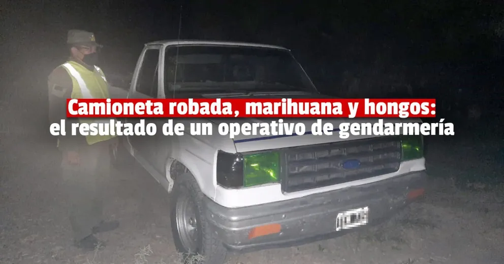 Gendarmería incautó 45,9 gramos de marihuana y secuestró una camioneta que había sido robada en Mendoza