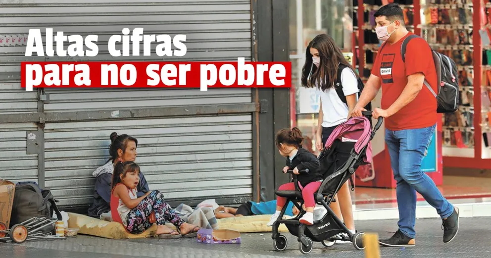 Para no ser pobre, durante marzo una familia necesitó casi 61 mil pesos