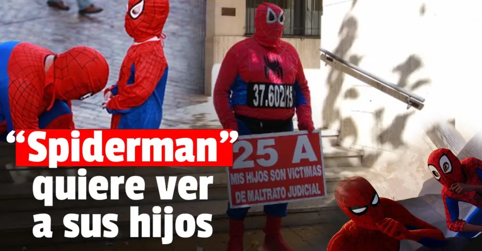 “Spiderman” irrumpió en Tribunales y pidió ver a sus hijos
