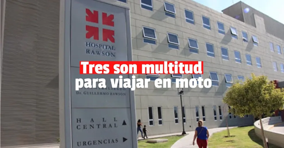 Viajaban tres personas en una moto, cayeron y debieron ser hospitalizadas
