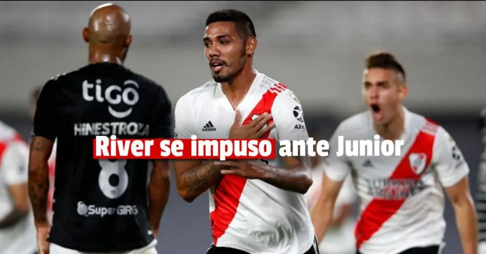 River consiguió su primer triunfo en la Copa Libertadores, le ganó 2 a 1 a Junior