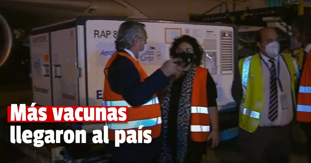 Alberto Fernández recibió en Ezeiza otro millón de dosis de la vacuna contra el coronavirus Sinopharm