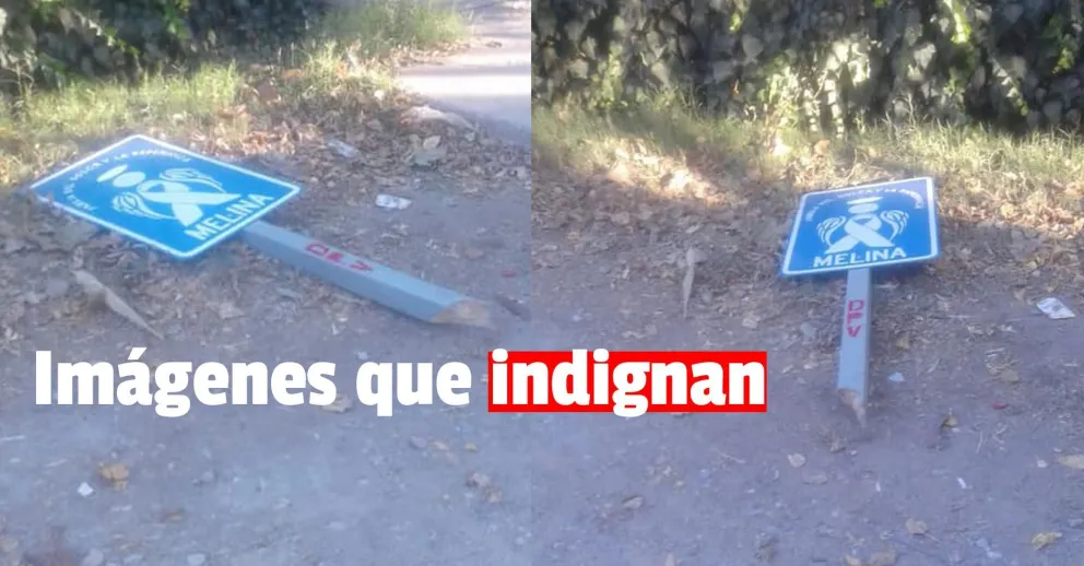 Colocaron un cartel en recordatorio de su hija atropellada y días después apareció destrozado