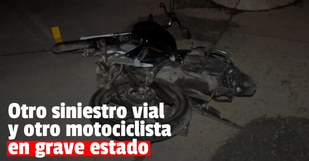 Un motociclista chocó contra un auto y terminó con múltiples fracturas