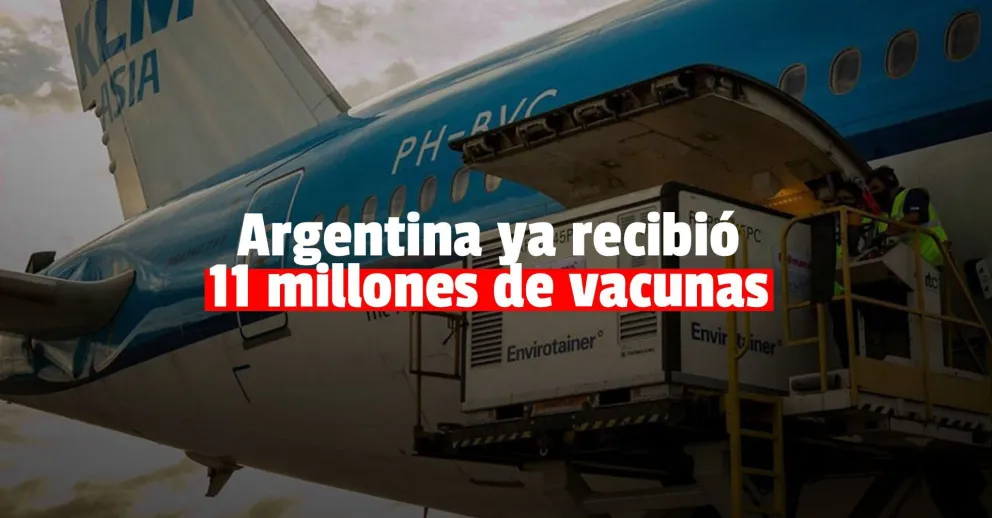 Argentina ya recibió más de 11 millones de vacunas desde el inicio de la pandemia