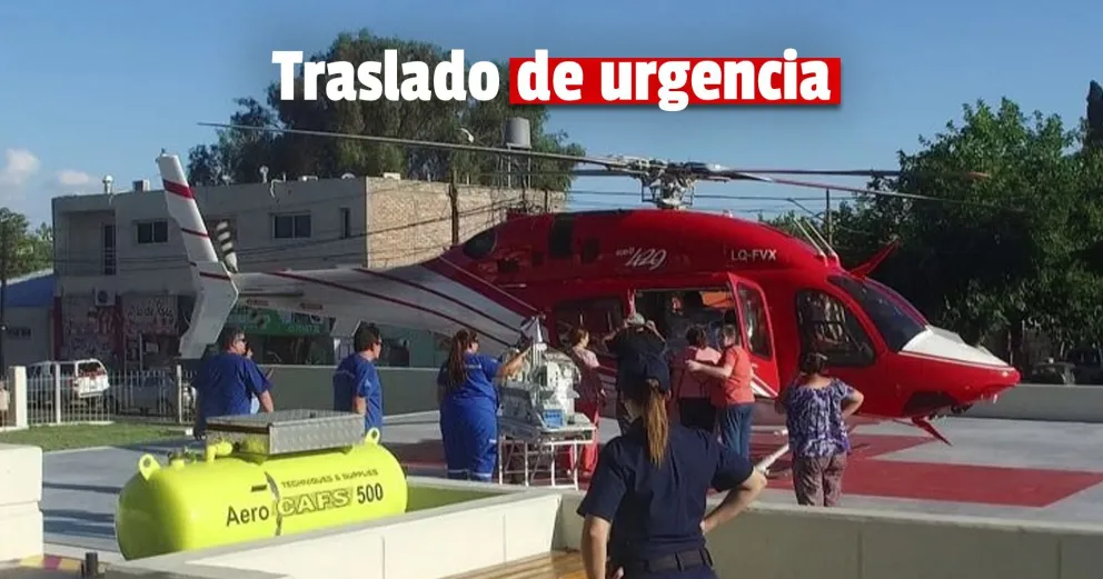 Desde Calingasta trasladaron a un paciente con Covid-19 en grave estado