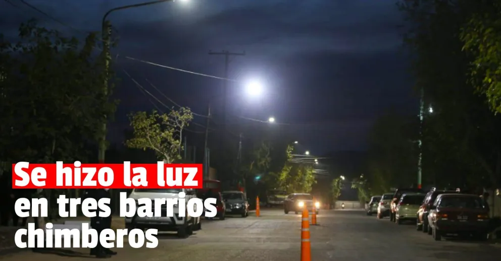 Iluminaron tres nuevos barrios en Chimbas
