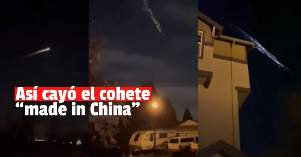 Mirá la caída del cohete chino sobre el océano índico