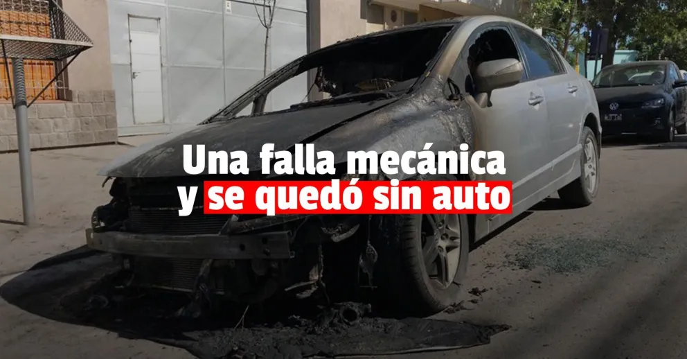 Se le incendió el auto y se salvó de milagro