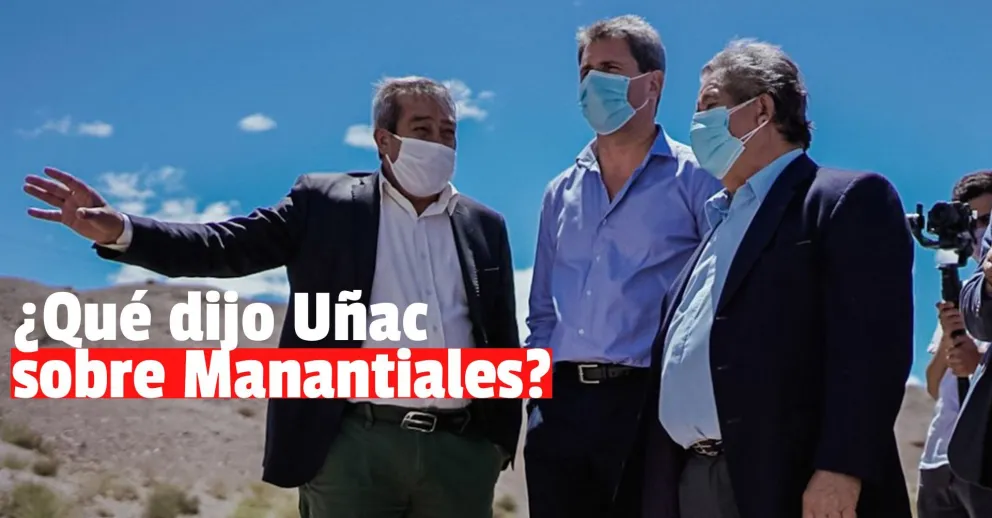 Sergio Uñac, en Calingasta, habló sobre la situación de Manantiales