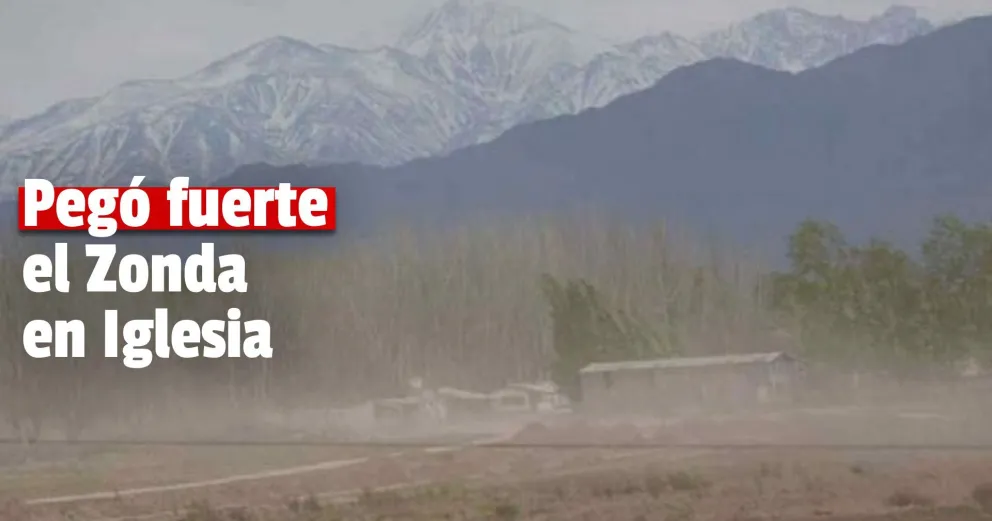 Fuerte viento Zonda en Iglesia dejó a vecinos sin energía desde el mediodía