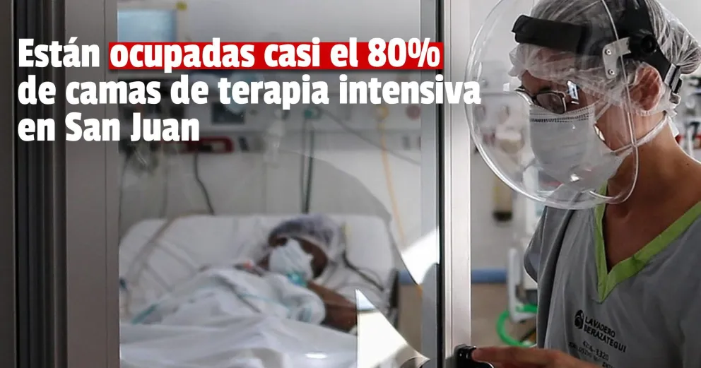 Aumenta a 77,4% la ocupación de camas UTI en San Juan