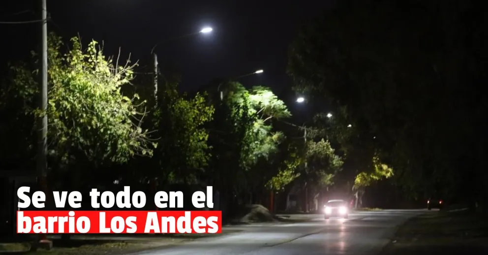 Chimbas cambió a iluminación led en el Barrio Los Andes
