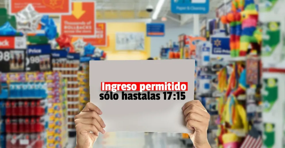 Los comercios permitirán el ingreso de personas solo hasta las 17:15 horas