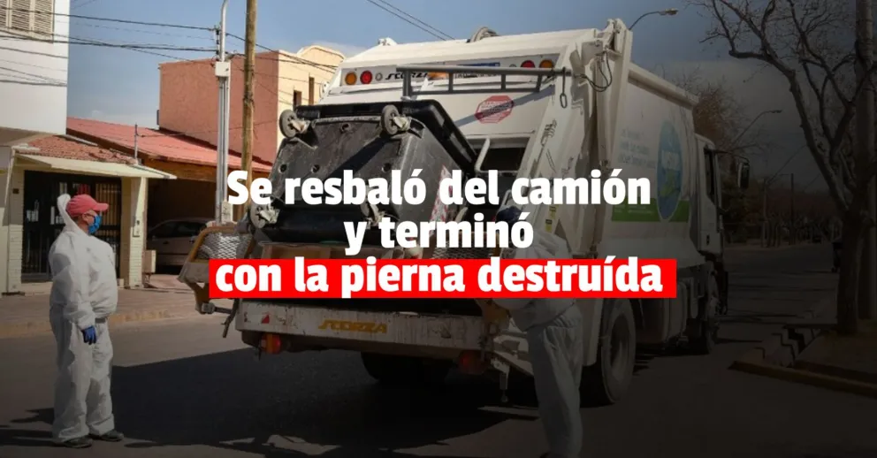 Un camión de basura le aplastó la pierna a uno de los recolectores