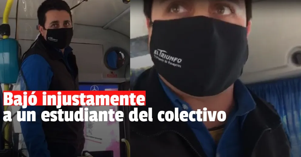 Escracharon a un colectivero sanjuanino por no cobrar escolar