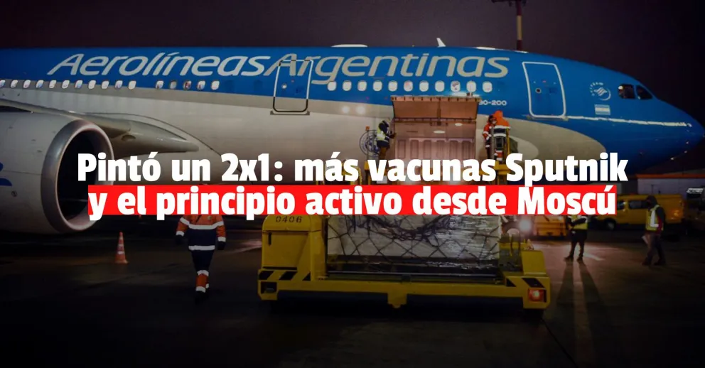 Parte hacia Rusia el vuelo que traerá el primer lote del principio activo para producir la vacuna Sputnik V en el país