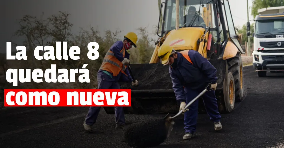 Comenzaron a pavimentar la calle 8, en Pocito