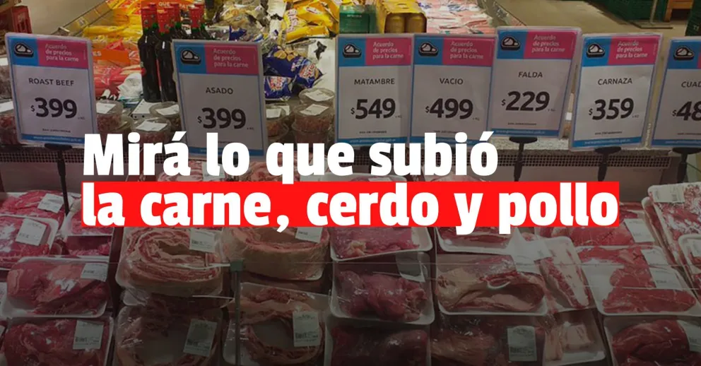 Según datos privados el precio de la carne aumentó más del 76% en un año