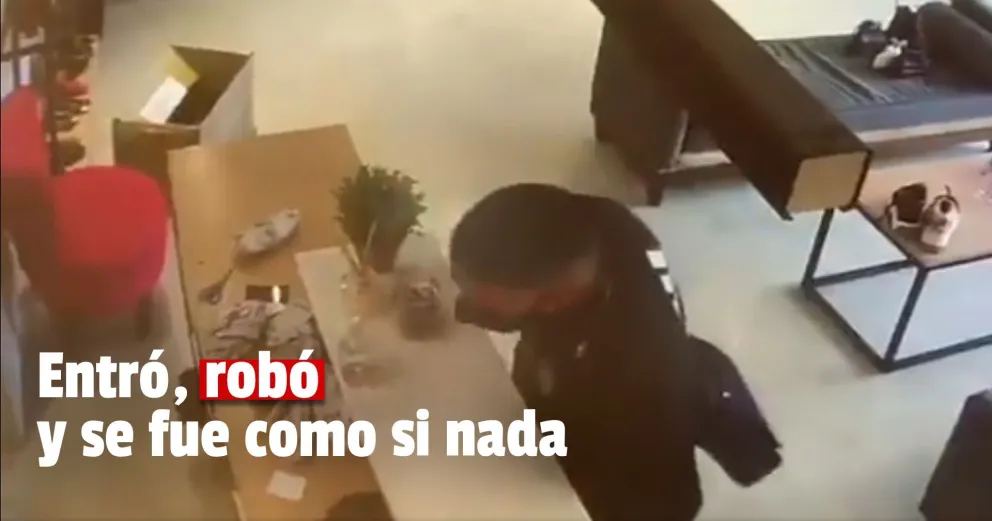 Robó un teléfono en un local comercial y quedó grabado por las cámaras de seguridad