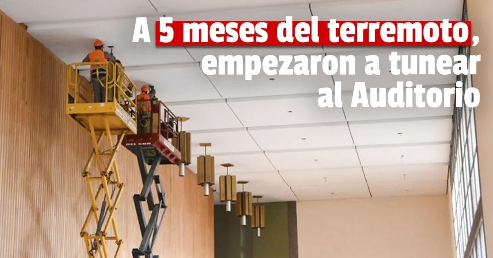 Luego de los daños ocasionados por el terremoto comenzaron los trabajos en el Auditorio Juan Victoria
