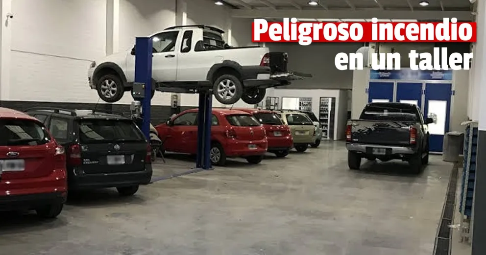 Importantes pérdidas materiales por un incendio en un taller de chapa y pintura