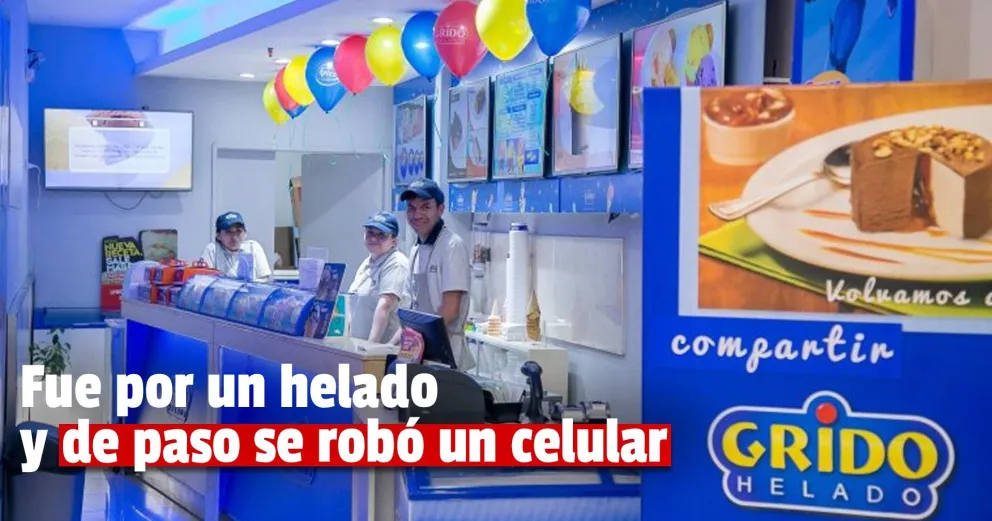 Rawson: le robaron el celular del mostrador a un empleada de Grido, hay un detenido