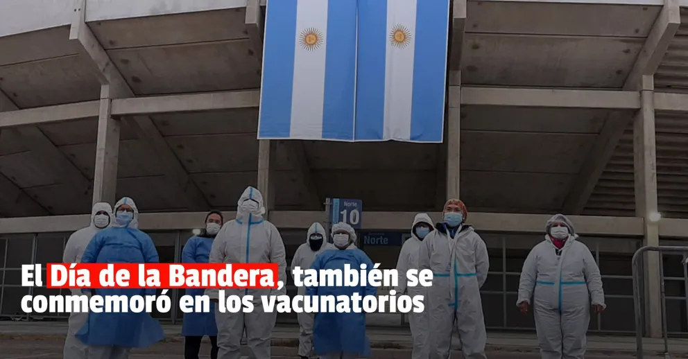 En el Día de la Bandera, los vacunatorios se tiñeron de celeste y blanco