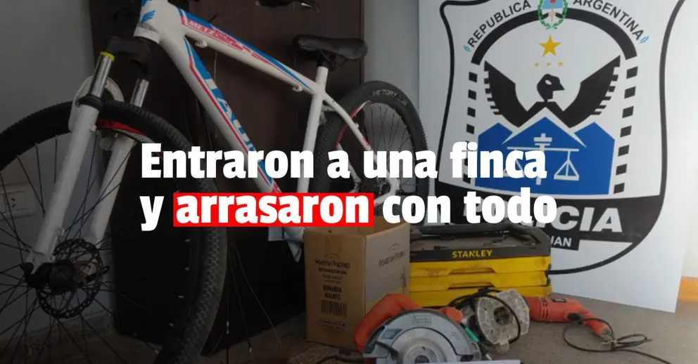 Dos delincuentes entraron a una finca y robaron dinero, herramientas y electrodomésticos