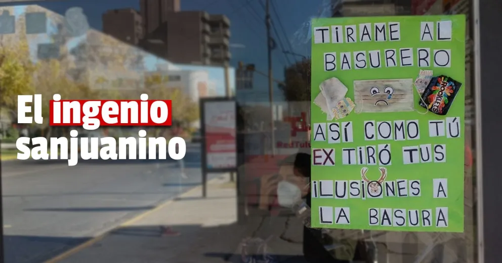 El ingenioso cartel de un sanjuanino para concientizar sobre la contaminación