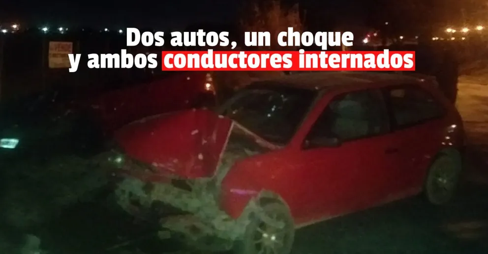 Impresionante choque entre dos autos dejó a ambos conductores hospitalizados
