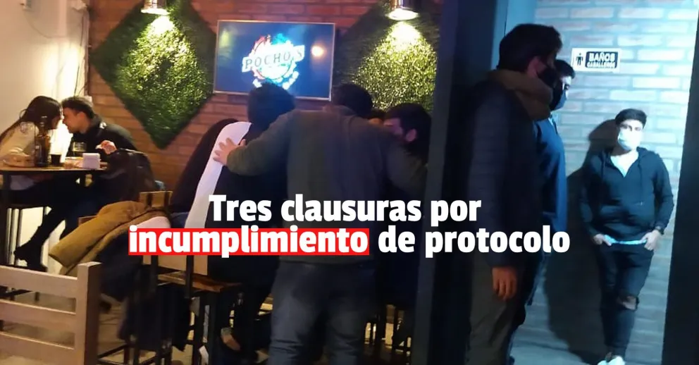 Tres clausuras a locales gastronómicos durante la noche del viernes
