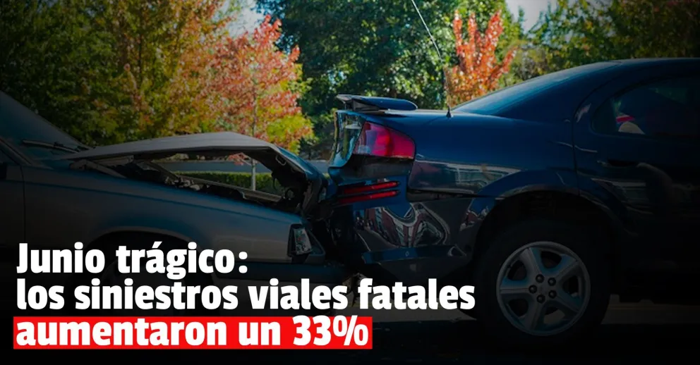 Los siniestros viales con fallecidos aumentaron un 33,3% en junio respecto del año pasado