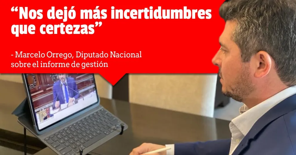 Marcelo Orrego fue crítico tras el informe de gestión de Cafiero: "Esperaba más"