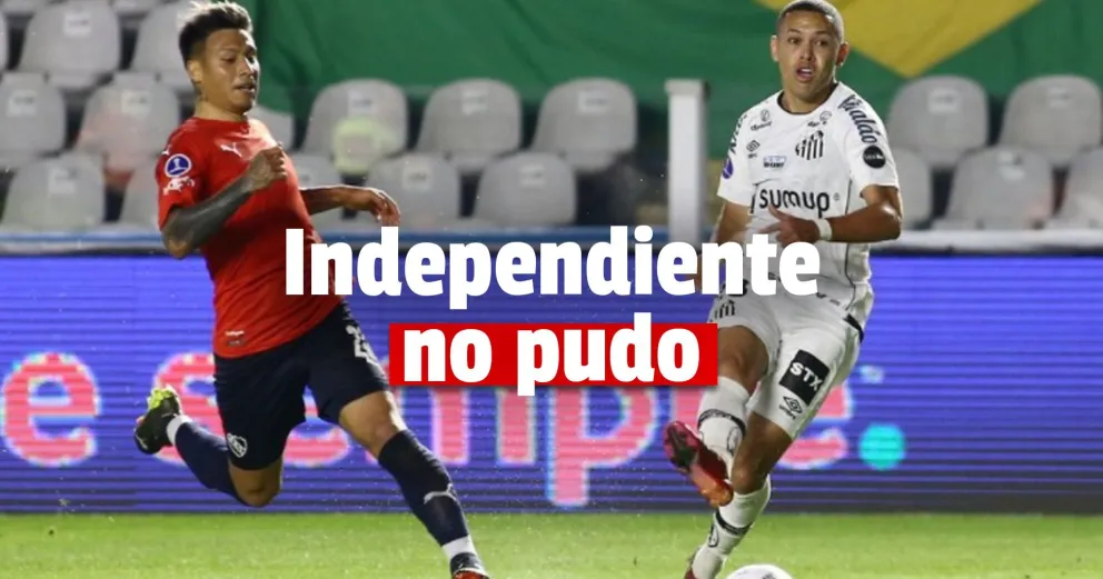 Independiente perdió 1-0 con Santos en Brasil en los octavos de final de la Copa Sudamericana