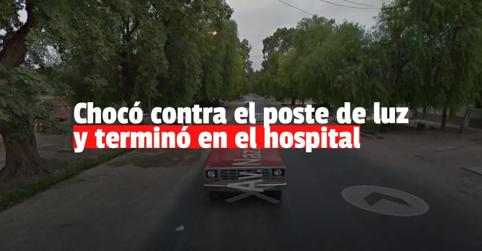 Perdió el control del auto que conducía e impactó contra un poste de luz
