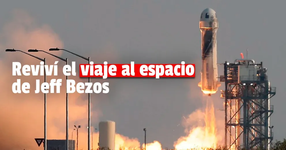 El video del momento en que Jeff Bezos y los tripulantes entraron al espacio y flotaron en gravedad cero