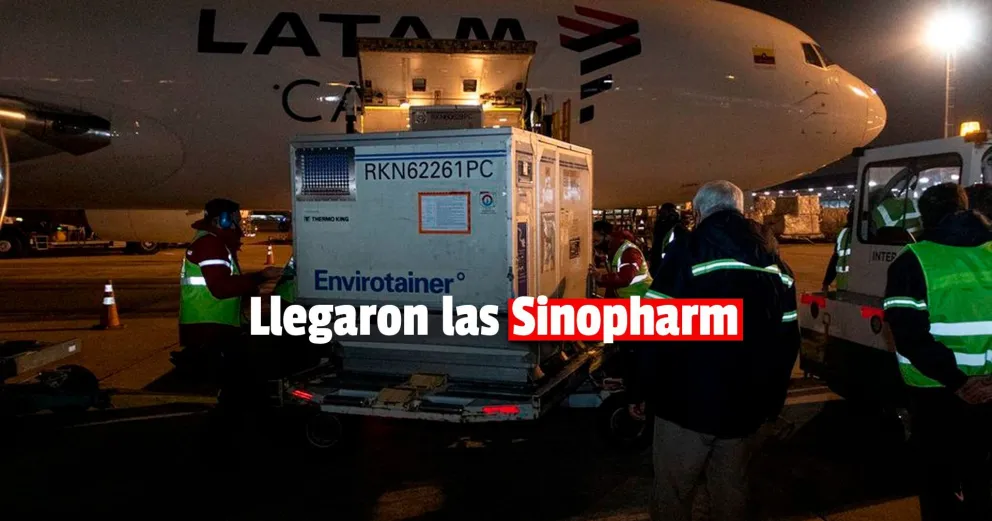 Otro vuelo llegó al país desde Beijing con 768 mil vacunas Sinopharm