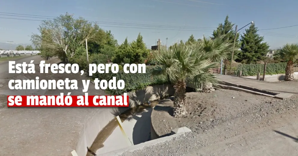 Santa Lucía: un hombre perdió el control de su camioneta y cayó al canal